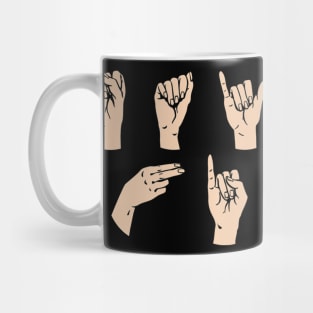 ASL Learning Say Hi Funny Hand Sign language Interpreter Mug